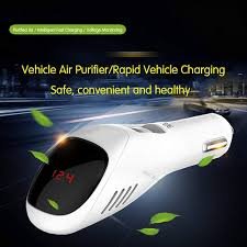 車用マイナスイオン空気清浄機＆デュアルUSB充電器