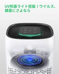 MILIN 小型空気清浄機 - 静音UV除菌 卓上用 20畳対応